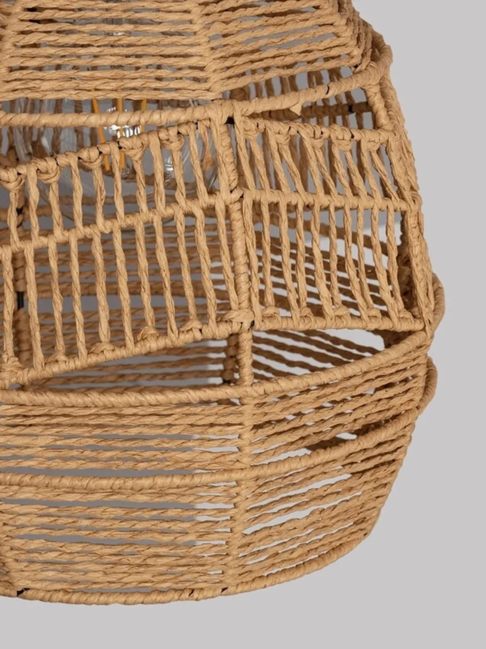 Handwoven Jute Pendant Lamp - Natural Tan